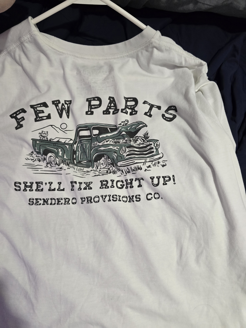 Few Parts Graphic Tee - White with Green Print Xl Sendero Provisions Co - Picture 1 of 7